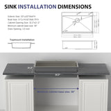 33 Drop In Kitchen Sink - 33 x 22 x 9 Stainless Steel Drop In Sink Ledge