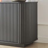 Modern 64" Wavy TV Cabinet with LED Lights Black