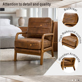 Wood Accent Chair Light Brown