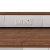 Kitchen Island with Extendable & Rotating Table, MDF with Walnut Veneer Retro De