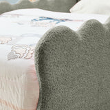 Twin Upholstered Platform Bed Grey