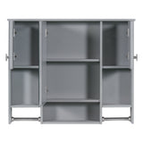 Modern Grey Wall Mounted Bathroom Cabinet 35" x 28