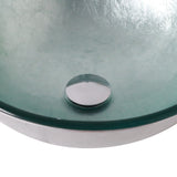 Artistic Tempered Glass Vessel Bathroom Sink Pop-up Drain
