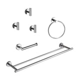 Bathroom Hardware Accessories Set - 6 Pieces Towel Bar Ring Hooks