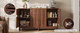 59.1" Buffet Sideboard with 2 Doors and 3 Drawers, Walnut Finish