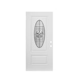36"x80" Fiberglass Front Door, Left-Hand Inswing Exterior Door with Brickmould