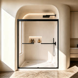 Tempered Glass Double Sliding Shower Door 56-60"W x 72"H