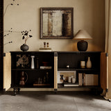 Accent Natural Sideboard Buffet Cabinet Storage Wood TV Stand in Wire-Brushed