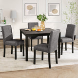 Fabric Dining Set Black/Light Gray