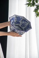 Blue and White Decorative Bowl Centerpiece 10.5x10.5x5.7