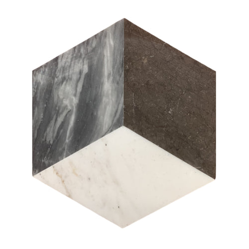 Hexagon Polished White Gray Black Marble Tile 12 pcs