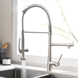 Brushed Nickel High Arc Pull Down Kitchen Faucet