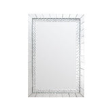 Accent Wall Mirror - Beveled Mirrored Trim - Faux Crystal Inlay