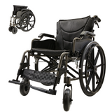 Wheelchair Manual Transport Folding Aluminum 18 In Seat 275 LB Dark Gray