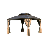 12'x14' Hardtop Gazebo Aluminum Frame Canopy with Steel Roof