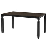 Engineered Wood Dining Table Black/Espresso 63"