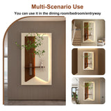 Adjustable 3-Color LED Sandstone Wall Decor with Simulated Green Plants
