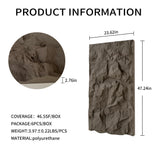 3D Faux Stone Wall Panels, 6 PCS PU Wainscoting Panel for Interior Wall Decor