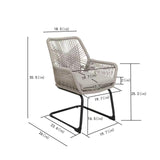 Outdoor Patio Furniture Set of 2 Metal Grey