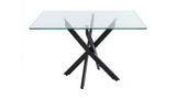 Rectangular Glass Dining Table Black 47"