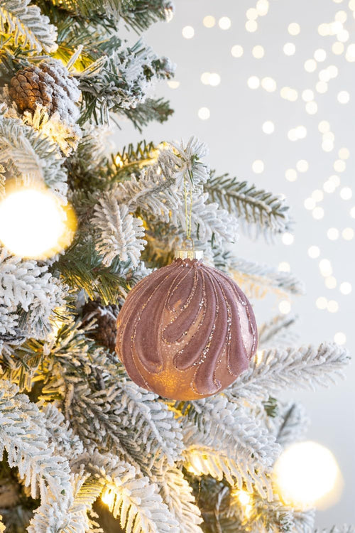 3.9" Glass Christmas Ball Ornaments Set of 6 Holiday Decorations