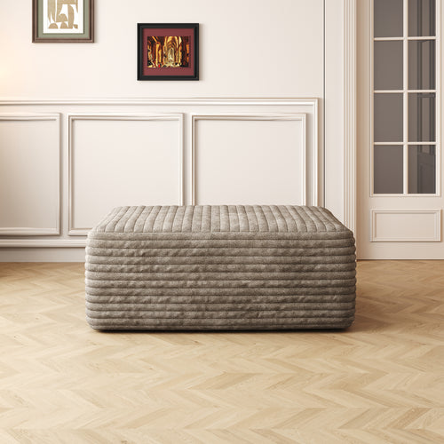 37.40' Sofa Ottoman, No Assembly Required, Camel Plush Corduroy Fabric