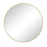 48" Gold Circular Wall Mirror Metal Frame