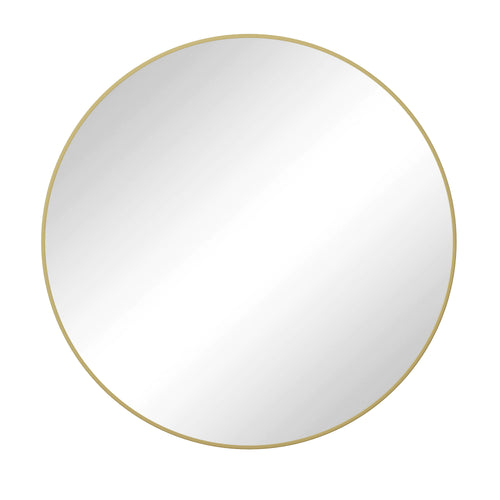 48" Gold Circular Wall Mirror Metal Frame