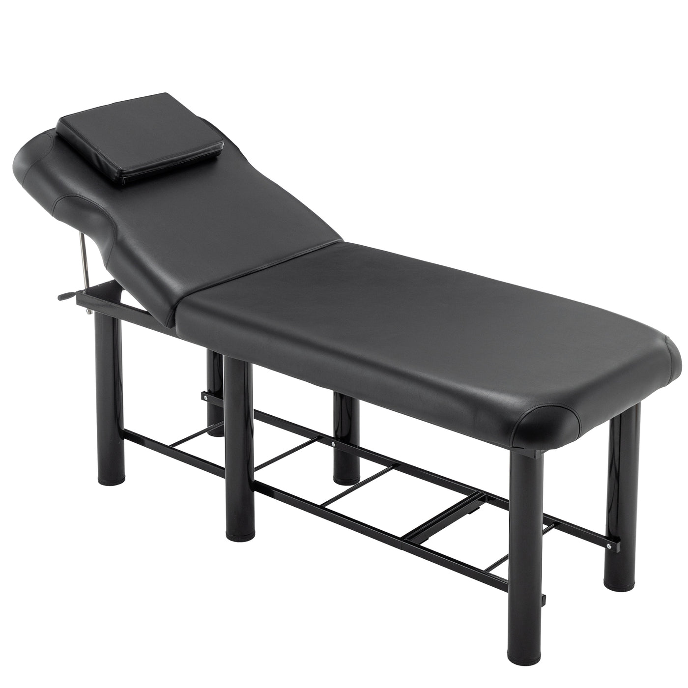 Professional Massage Table Adjustable Backrest Memory Foam Black