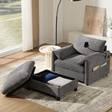 Chenille Chaise Sofa Gray