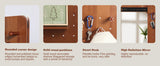 47.6 x 15.7 inch multi-functional design panel wall-mounted full-length mirror