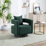 Boucle Accent Chair Swivel Green