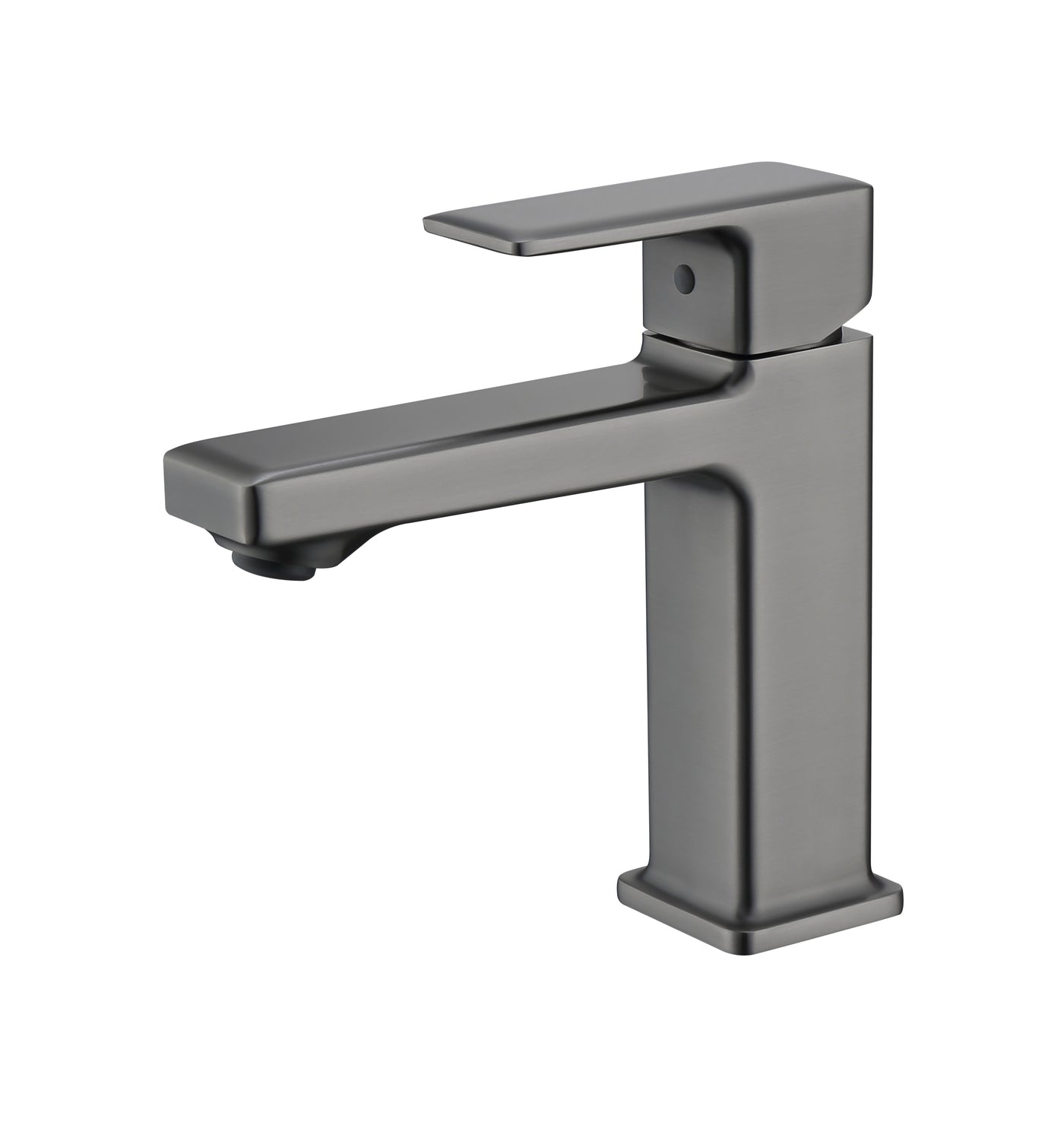 Gun Gray Single Hole Bathroom Faucet with Two 9/16" Hoses