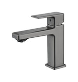 Gun Gray Single Hole Bathroom Faucet with Two 9/16" Hoses