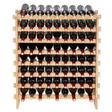 72 Bottle Bamboo Wine Rack 8-Tier Stackable Modular Display