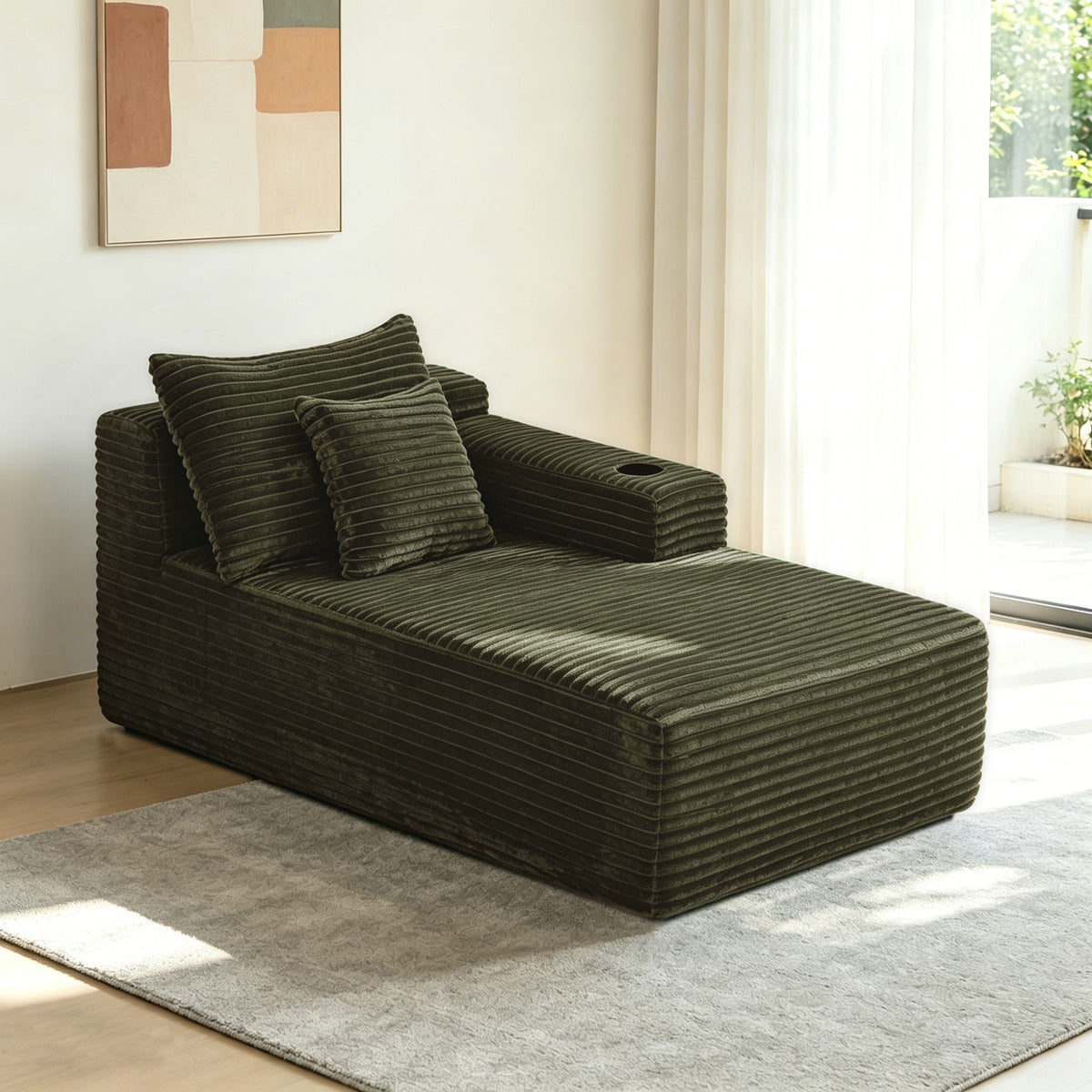 Fabric Sectional Sofa Green 45"