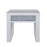 End Table - Mirrored With Faux Diamond Inlay - Storage Drawer