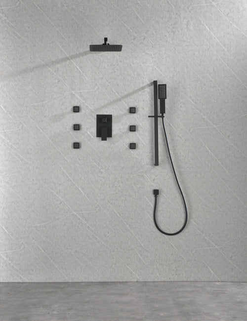 Wall Mounted Shower System 6 Body Sprays Hand Shower