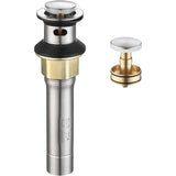 Pop-Up Drain Stainless Steel Overflow Vessel Sink Brushed Nickel