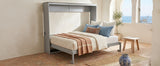 Queen Engineered Wood Murphy Bed Gray