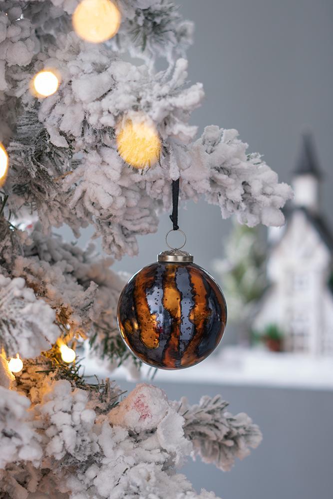 Glass Christmas Ball Ornaments, 3.9" Decorative Hanging Set of 6