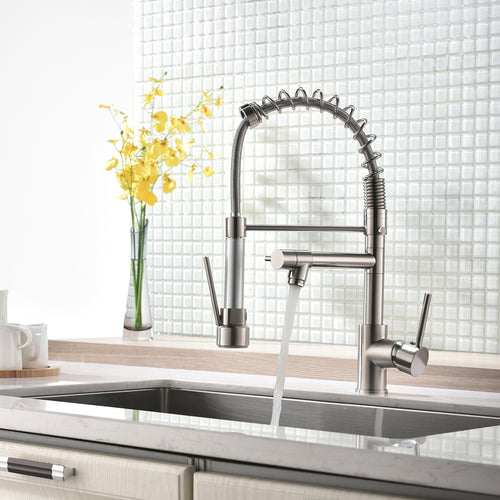Commercial Kitchen Sink Faucet Pull Down Sprayer Single Handle