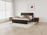Queen Pine Platform Bed Brown