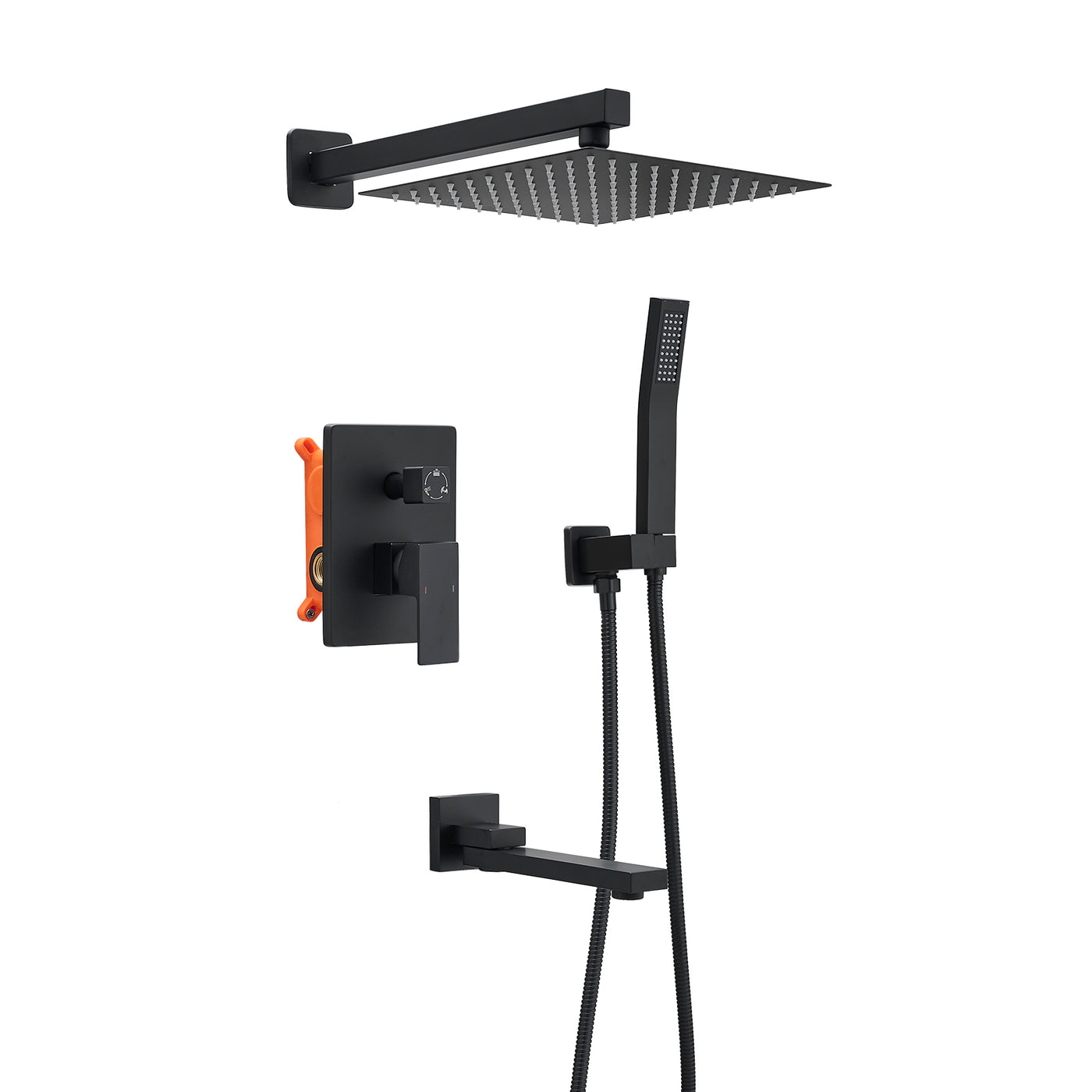 10" Rain Shower Head System with Handheld Sprayer Matte Black