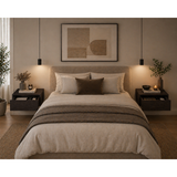 Floating Nightstands Set of 2, Wall Mounted with Drawer, Dark Brown