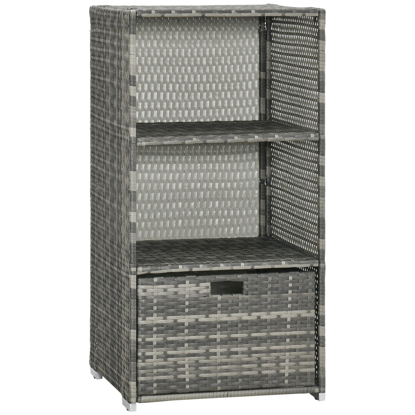 Waterproof Rattan Pool Towel Rack 2 Shelf Basket Storage