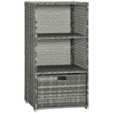 Waterproof Rattan Pool Towel Rack 2 Shelf Basket Storage