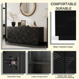 Sideboard Buffet Cabinet, 4 Doors Modern Accent Storage Sideboard