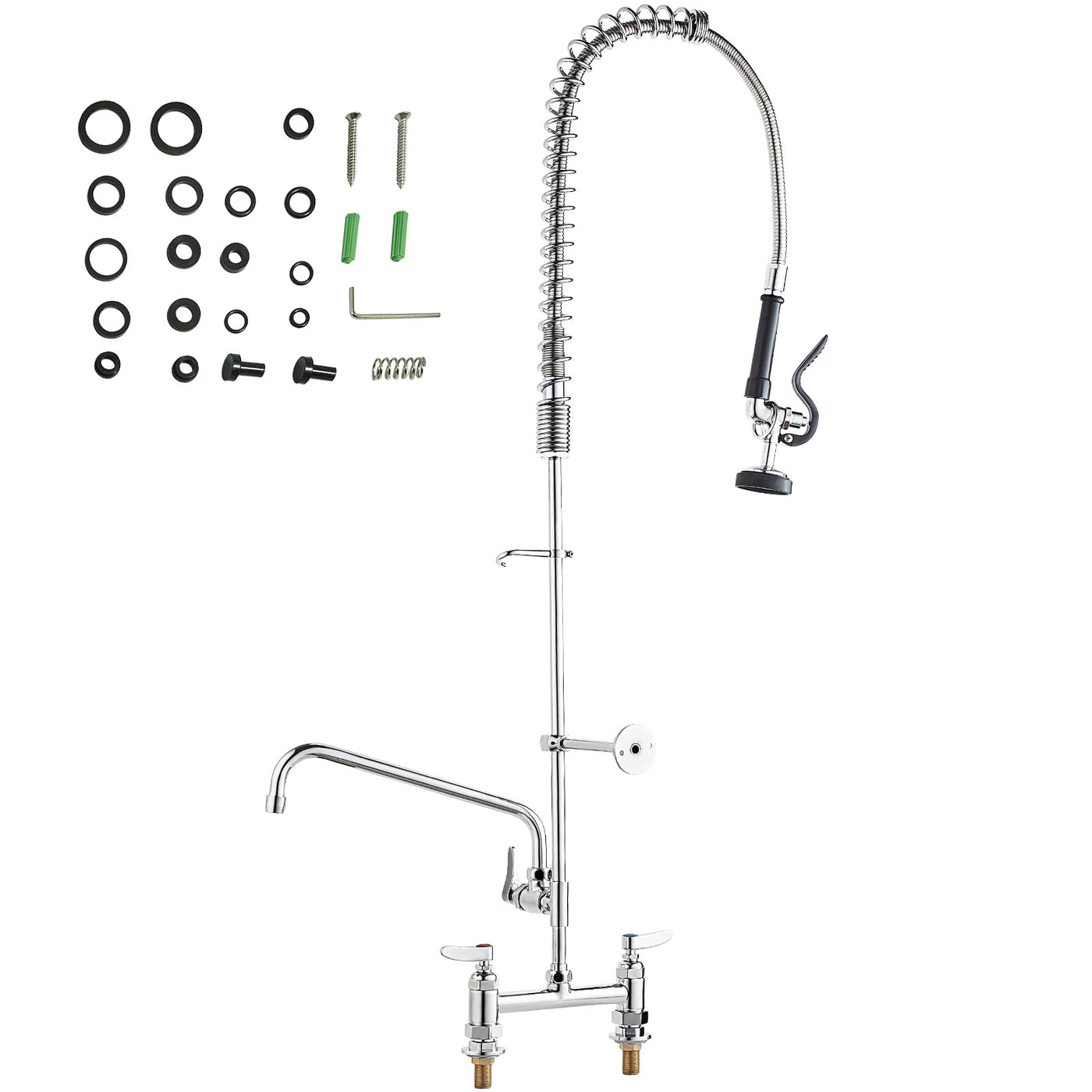 Commercial Pre-Rinse Kitchen Faucet 44" Brass Deck Mount