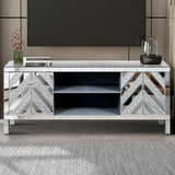 Engineered Wood TV Stand Silver 51"